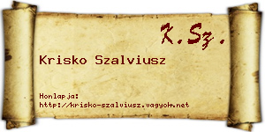 Krisko Szalviusz névjegykártya