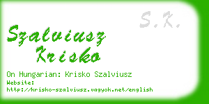 szalviusz krisko business card